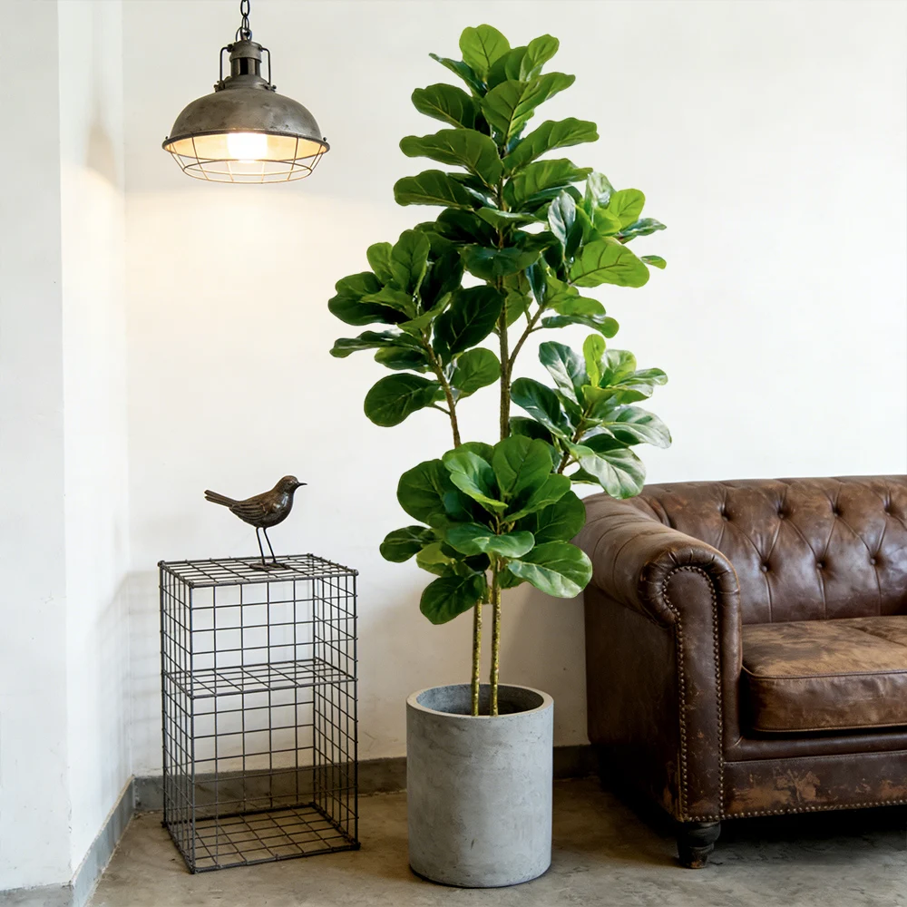 Ficus Lyrata Tree - Pohon Fiddle Fig Buatan 64/122cm, Tanaman